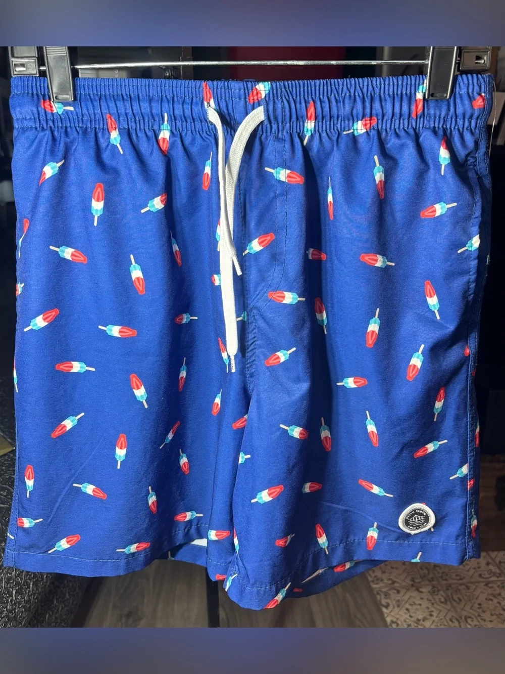 Men's Blue Popsicle Print Swim Trunks SHEIN Size Small EPC